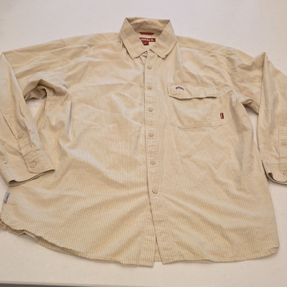 Simms Light Tan Men's Button-Down Shirt